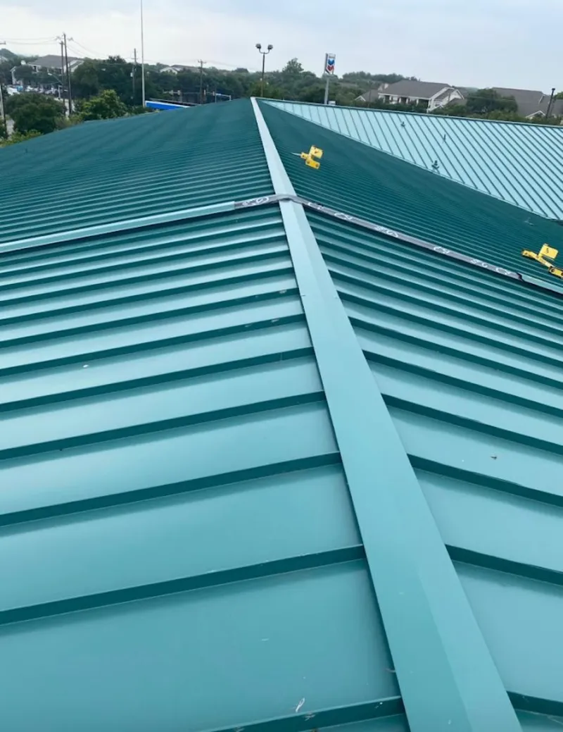 Green commercial metal roof ridge and valley for Metal Roof Repair in Sierra Vista